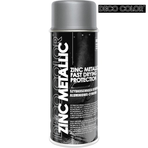 DECO COLOR LAK FARBA SPREJ ZINOK MATLIC 400ml