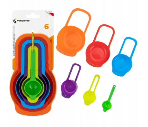 KUCHYNSKÝ ODMERNÝ SET, 6 FAREBNÝCH LYŽIC