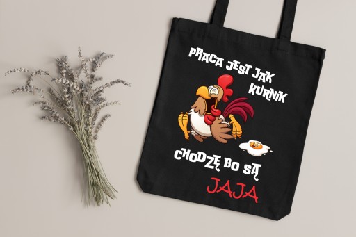 Nákupná taška Cotton Shopper s potlačou čiernej farby ako darček