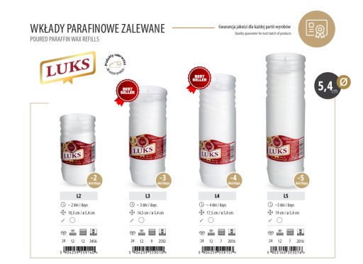 Liate parafínové vložky 3 dni Lux