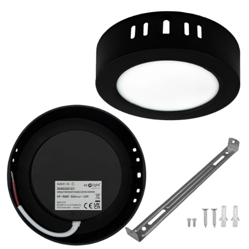 Prisadené stropné svietidlo Plafon LED okrúhle čierne 6W 12cm 4000K