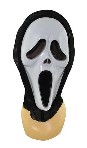 BM5 SCREAM SCREAM MASKA BIELA S KAPUČOU na HALLOWEEN