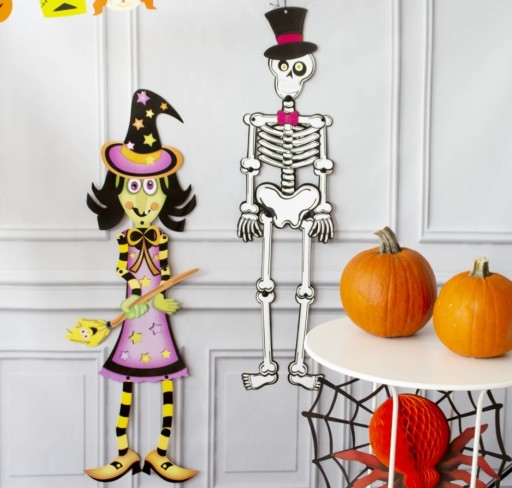 Závesné dvere čarodejnice Nástenná dekorácia Halloween čarodejnica 95 cm