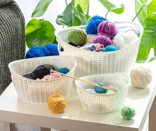 OVÁLNY KOŠÍK S RÚČKAMI ORGANIZÁTOR 3,3L, BIELY
