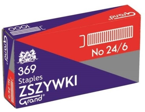 Veľké sponky 24/6, balenie 1000, až 25 listov