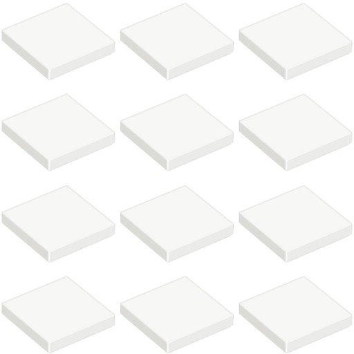 LEGO dlaždice 2x2 biela 306801 3068b - 12ks