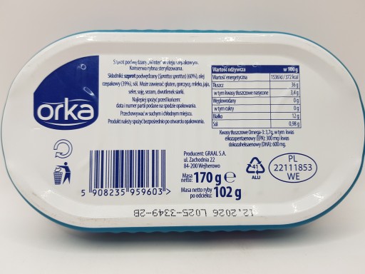 Orba šprota zimné údená v oleji 170g