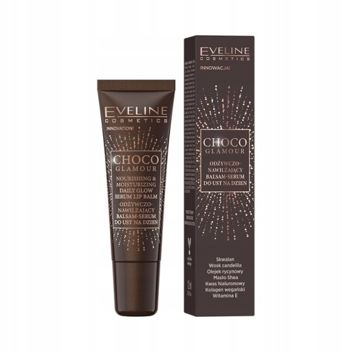 Eveline Choco Glamour balzam na pery 12 ml výživný hydratačný