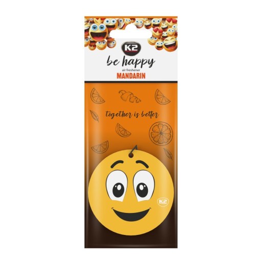 K2 BE HAPPY prívesok vône do auta MANDARIN