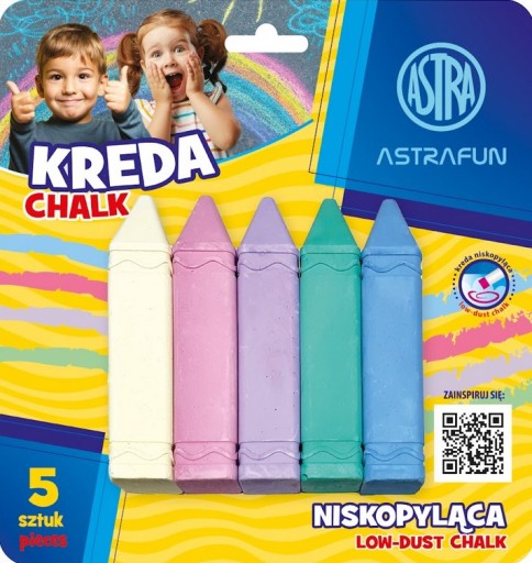 JUMBO SQUARE CHALK ASTRA FUN 5 FARIEB NÍZKOPRACHIVÉ