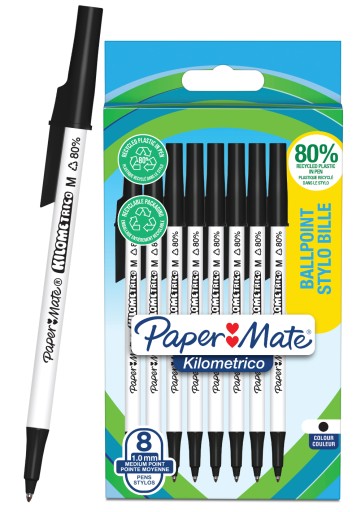 Paper-Mate Kilometrico guľôčkové pero čierne 8ks 2187678 Set Bal
