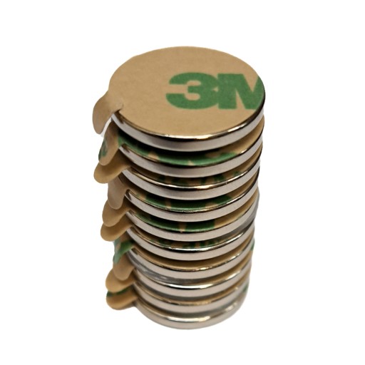 Neodymový magnet 17x2 mm cylindrický s 3M lepiacou páskou
