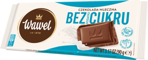 Mliečna čokoláda bez pridaného cukru Wawel 90g