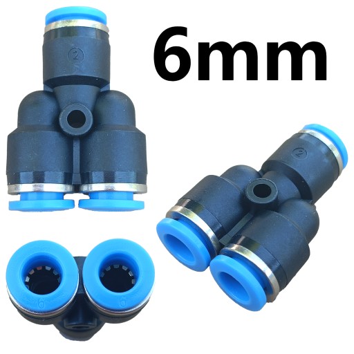Konektor Y-T Pneumatický zásuvný rozbočovač fi 6mm PY 6