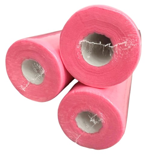 Ružový netkaný kozmetický základ 60cm x 50m, jednorazová plachta