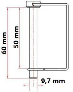 Závlačka pre štvorcovú profilovú rúru 10x50 mm
