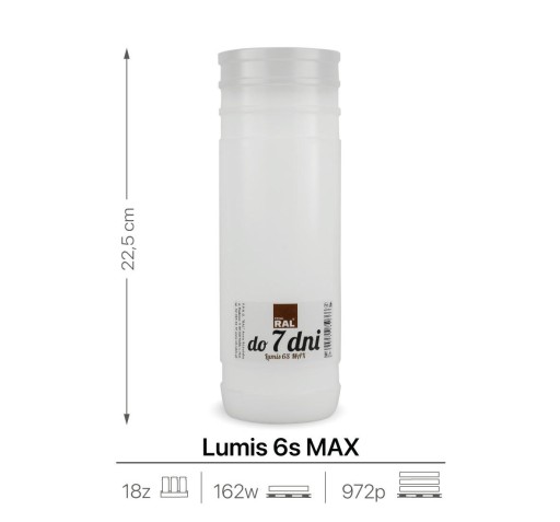Vložka na sviečky 22,5 cm na 7 dní Lumis 6s MAX