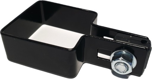 Čierna počiatočná a koncová svorka na stĺpik 50x50 mm, čierny panel, priemer 3 mm