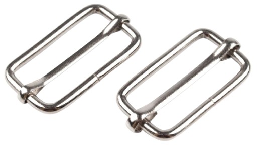 25 mm kovový posuvný kožený remienok na striebornú pásku, 2 ks.