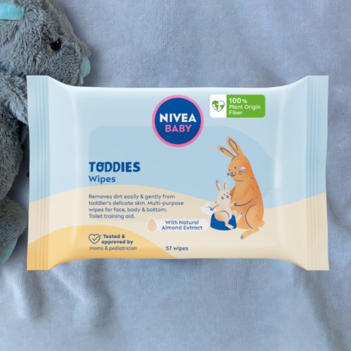 NIVEA BABY Toddies Biologicky odbúrateľné obrúsky 57 kusov