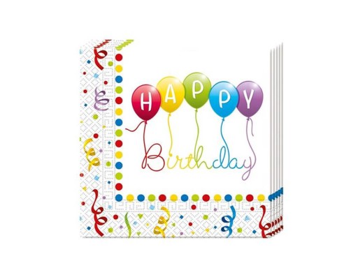 Happy Birthday Streamers Narodeninové obrúsky