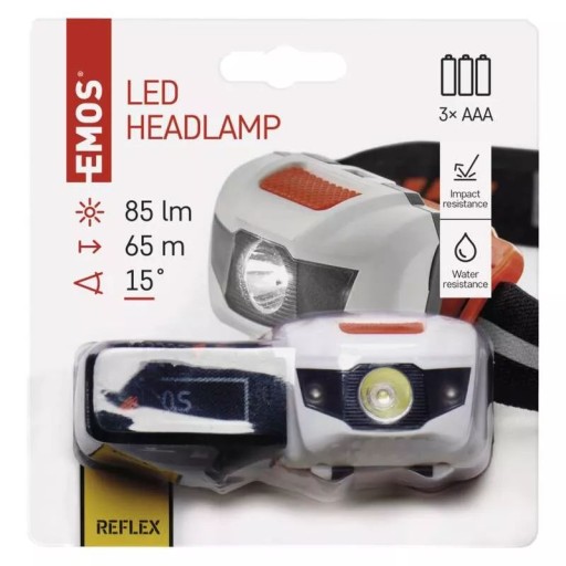 EMOS LED HLAVOVÁ LAMPA 1W 85LM 65M 3x AAA P3521