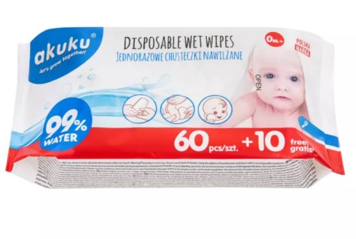 AKUKU JEDNORÁZOVÉ VODNÉ Utierky 60