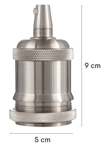 Vintage E27 dekoratívny držiak lampy, kovový satén