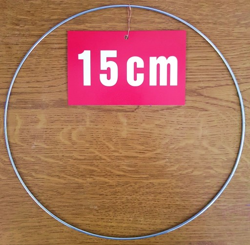 STRIEBORNÝ prsteň/ráfik na lapače snov a makramé, 15 cm