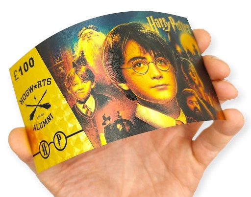 Harry Potter 100 librová krásna pozlátená bankovka