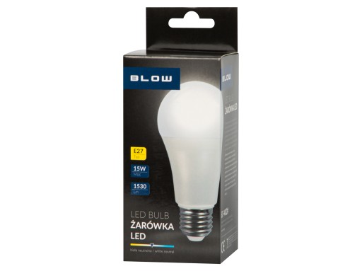 VÝKONNÁ LED ECO E27 ŽIAROVKA 15W 1530LM 4000K NEUTRÁLNA GUĽA BIELA