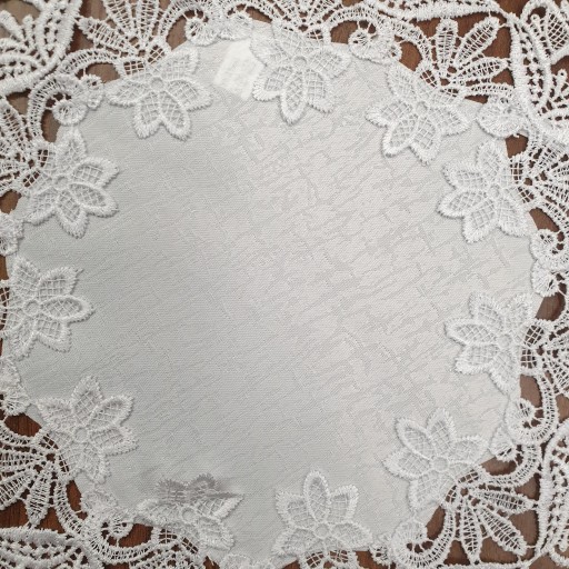 Obrúsok GUIPURE, okrúhly, priemer 40 cm, BIELY