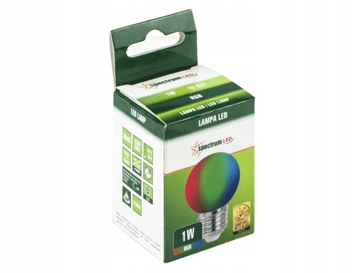 LED DEKORATÍVNA GUĽOVÁ ŽIAROVKA VIACFAREBNÁ RGB E27 1W NA DEKORATÍVNU VENČU