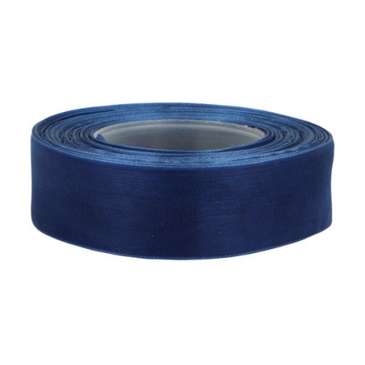 INDIGO ŠIFÓNOVÁ STUHA MODRÁ polyesterová STUHA 25mm ORGANZA 3158