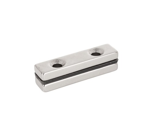 NEODYMOVÝ TAŠŤOVÝ MAGNET S OTVOROM NA SKRUTKU 40x10x5mm 2 ks.