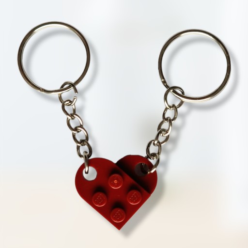 KĽÚČENKA z LEGO kociek Srdce Keychain Darček 2 ks ku Dňu žien