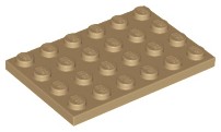 LEGO 3032 TANIER 4x6 tmavý piesok (14g) 4 ks.