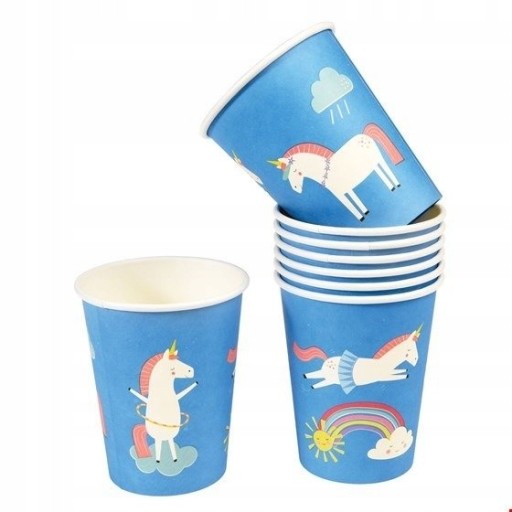 Papierové kelímky 8 ks, Magic Unicorn, Rex L
