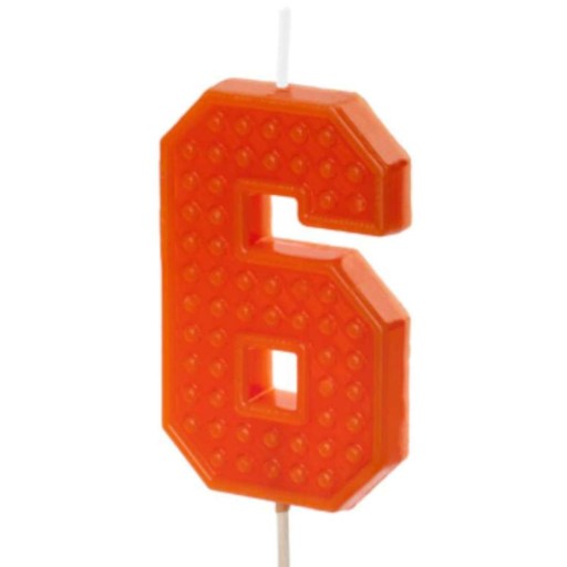 Narodeninová sviečka číslo 6 - červená