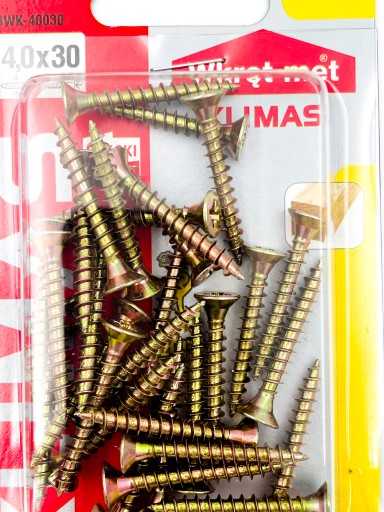 SKRUTKY DO DREVENÉHO NÁBYTKU SKRUTKY MET 4,0x30 mm 32 ks