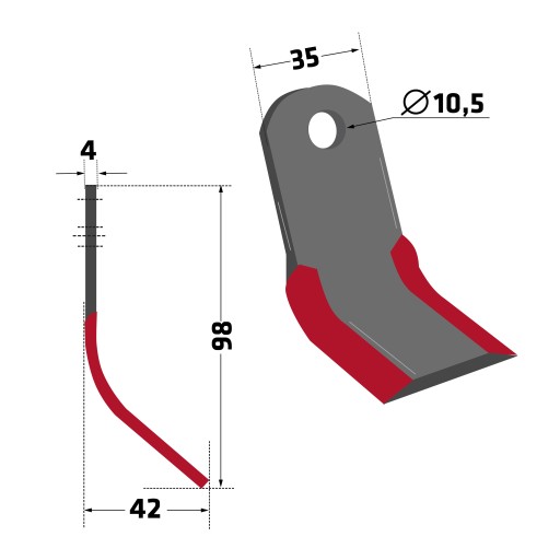 Nôž Y Nože ZAP-12 Muthing Rapid Zappator kosačky