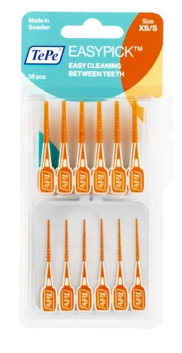 TePe EasyPick XS/S medzizubné kefky 36ks oranžové špáradlá