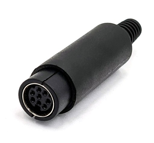 Mini-Din zásuvka Mini-Din 8pin, prispájkovaná na 3-radový kábel