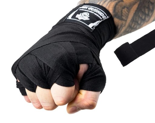 Boxerské obväzy, 2 m, sada 2 ks BUSHIDO čierne
