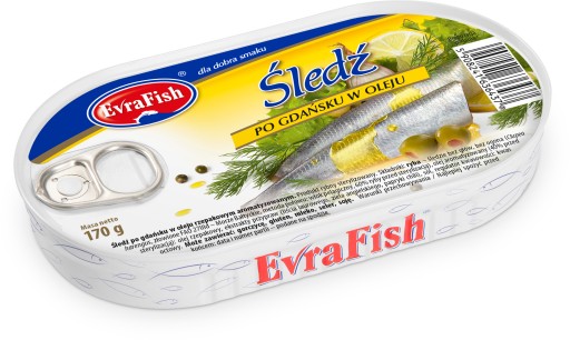 sleď v oleji Gdanský spôsob 170g Evra