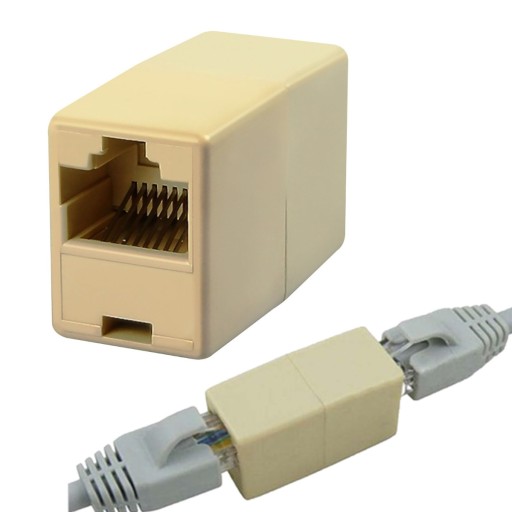 KONEKTOR, ADAPTÉR RJ45, 8P8C ZLATÝ ADAPTÉR