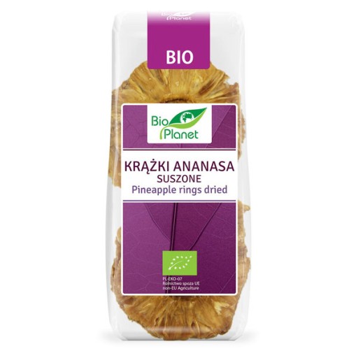BIO SUŠENÉ ANANASOVÉ KRÚŽKY 100 G - BIO PLANET