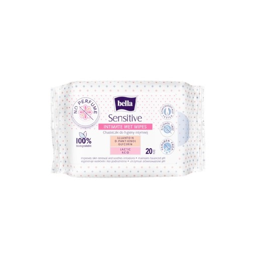 Hygienické obrúsky intímne Bella Sensitive 20 ks.