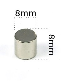 SILNÝ VALEC NEODYMOVÝ MAGNET 8x8 - SADA 2 / NEODYMOVÉ MAGNETY /