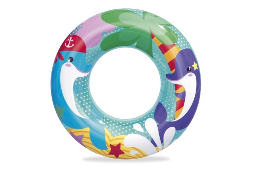 BESTWAY 36113 Nafukovací kruh na plávanie plážový 51 cm delfíny max 60 kg 3-6 l